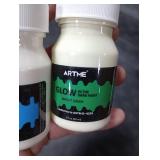 ARTME Glow in The Dark Paint Set of Green and Blue Colors (60ml/2oz each) Acrylic Paint Perfect for Art Painting, DIY Projects, Halloween Decorations