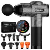 TOLOCO Massage Gun, Deep Tissue Back Massage for Athletes for Pain Relief, Percussion Massager with 10 Massages Heads & Silent Brushless Motor, Christmas Gifts for Women, Men, Carbon