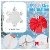 Soaoo 15 Pcs 2025 Metal Christmas Photo Frame Ornament Bulk Silver Snowflake Tree Picture Frame Ornament Double-Sided for Christmas Tree Hanging Xmas Home Indoor Outdoor Decorations Keepsake Gifts