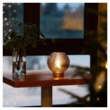 LUSHARBOR Battery Operated Lamp with Timer, Cordless Table Lamps with Bulb, Battery Powered Light, Small Lamps for Living Room Decorative Bedside for Corner Bedroom-Amber