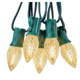 Brightown C7 LED Warm White Christmas Lights Outdoor, 100FT String with 100 Plastic Bulbs, Traditional Hanging Holiday Lights for Christmas Tree, Patio, Fence, Roofline Xmas Decorations