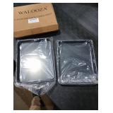 11 Inch Baking Sheets Pan Nonstick Set of 2, Walooza 1-inch Deep Baking Trays, 11X9 Inch Cookie Sheet Replacement Toaster Oven Tray, Non Toxic & Heavy Duty & Easy Clean