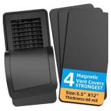 Magnetic Vent Covers (4-Pack) for Complete Sealing of Residential Standard Floor Vent Covers 5.5 X 12 for Floor Wall and Ceiling Vent Covers RV Residential HVAC and Air Conditioning Vents Black