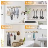 CBWLWJ 10 Pack Coat Hooks Wall Hooks for Hanging, Heavy Duty Double Prong Metal Hook Wall Mounted for Living Room, Bathroom, Kitchen, Bedroom for Coat, Bag, Scarf, Towel, Hat, Key, Cup (Silver)