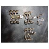 CBWLWJ 10 Pack Coat Hooks Wall Hooks for Hanging, Heavy Duty Double Prong Metal Hook Wall Mounted for Living Room, Bathroom, Kitchen, Bedroom for Coat, Bag, Scarf, Towel, Hat, Key, Cup (Silver)