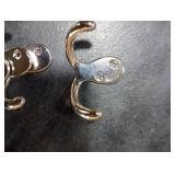 CBWLWJ 10 Pack Coat Hooks Wall Hooks for Hanging, Heavy Duty Double Prong Metal Hook Wall Mounted for Living Room, Bathroom, Kitchen, Bedroom for Coat, Bag, Scarf, Towel, Hat, Key, Cup (Silver)