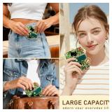 Jogjam Black Cat Floral Rfid Women Wallet, Small Slim Thin Credit Card Wallet, PU Leather Bifold Cash Zipper Coin Pocket ID Window for Female Ladies Teen Girls Girly