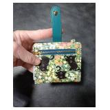 Jogjam Black Cat Floral Rfid Women Wallet, Small Slim Thin Credit Card Wallet, PU Leather Bifold Cash Zipper Coin Pocket ID Window for Female Ladies Teen Girls Girly