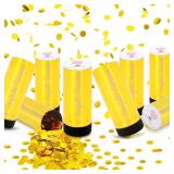Confetti Cannon 8 Pack Small gold Confetti Poppers ideal for Weddings, Birthdays, Graduations, Baby Showers, New Year