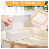 Wipes Dispenser Compatible with Cottonelle Wet Wipes Refill Pack, Refillable Wipes Container, Reusable Wipe Holder with Non-Slip Base, Easy Open Sealed Lid, Keeps Wipes Clean, for Home, Office, Car