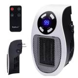 Brightown Wall Plug In Heater 450W, Portable Outlet Heater with Remote, Clear LED Display, Small Wall Heaters for Indoor Use with Adjustable Thermostat and 12H Timer for Bathroom Room Office