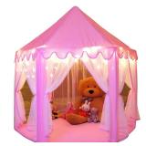 Monobeach Princess Tent Girls Large Playhouse Kids Castle Play Tent with Star Lights Toy for Children Indoor and Outdoor Games, 55