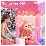 Monobeach Princess Tent Girls Large Playhouse Kids Castle Play Tent with Star Lights Toy for Children Indoor and Outdoor Games, 55