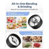 Ganiza Smoothie Blender, 900W Blenders for Shakes and Smoothies, 15-Piece Personal Blender and Grinder Combo for Kitchen, Smoothies Maker with 4 BPA-Free Portable Cup, Nutritious Recipe