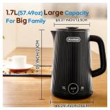 Arofeer 1.7L(57oz) Large Electric Kettle Temperature Control, 7+Cups Electric Tea Kettle for Coffee&Tea, 2 quarts Big Hot Water Kettle Electric with,1200W,Keep Warm-Black