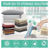 Cozy Essential 20 Pack Vacuum Storage Bags with Electric Pump, Vacuum Seal Space Saver Bags for Clothing, Pillows, Blanket, Bedding, Comforters