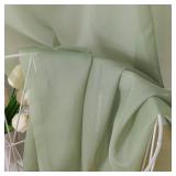 OVZME Light Green Sheer Curtains 63 inch Length 2 Panels Set for Bedroom Living Room, Elegant Light Filtering Sheer Drapes Window Treatments, Each is 42W x 63L Inches, Sage Green