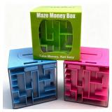 3-Pack Money Maze Puzzle Boxes - Fun and Educational Brain Teasers for Kids and Adults, for Christmas Birthday Holiday