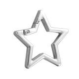 Silver Star Shaped Stainless Steel Keychain Clip Carabiner Snap Hook Holder Star Carabiner Key Holder with Key Chain Rings