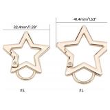 Silver Star Shaped Stainless Steel Keychain Clip Carabiner Snap Hook Holder Star Carabiner Key Holder with Key Chain Rings