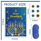 AUGSUN Hanukkah Games Chanukah Game for Kids Adults Hanukkah Decorations Chanukah Activities Pin The Star On The Menorah Hanukkahs Party Games Chanukah Party Favors Supplies Decorations