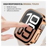 Hard Case for Apple Watch Screen Protector 42mm 46mm 40mm 44mm 41mm 45mm 49mm Series 10 9 8 7 6 5 4 3 SE Ultra/2,Waterproof PC Case with Tempered Glass Screen Protector Face Cover for iWatch Cover