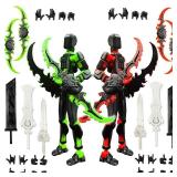 T13 New Action Figure Set, 3D Printed Multi-Jointed Movable Titan Dummy Lucky Mobile Robot, Nova Action Figures Desktop Decorations for Game Lovers Toy Black Red Green