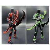 T13 New Action Figure Set, 3D Printed Multi-Jointed Movable Titan Dummy Lucky Mobile Robot, Nova Action Figures Desktop Decorations for Game Lovers Toy Black Red Green