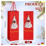 Cholemy BULK Christmas Wine Bottle Gift Bags Bulk Christmas Wine Champagne Bags with Handles for Bottles Gift Wrapping Holiday Party Favors (Classic)
