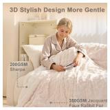 Heated Blanket King Size, Dual Control,Soft Faux Rabbit Fur Electric Blanket 90x 100 with Overheat Protection, 6 Heating Levels & 10H Auto Off, ETL Certification Cream