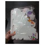 51 Pcs DIY Christmas Felt Gingerbread House Kit 30 x 36 Inches Hanging Decor with Detachable Felt Christmas Ornaments Gingerbread House Crafts Kits for Wall Door Classroom Home Activities