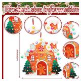 51 Pcs DIY Christmas Felt Gingerbread House Kit 30 x 36 Inches Hanging Decor with Detachable Felt Christmas Ornaments Gingerbread House Crafts Kits for Wall Door Classroom Home Activities