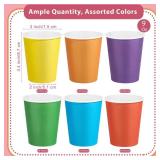 Kochorie 144 Pieces Rainbow Paper Cups 9 Oz Disposable Coffee Paper Cups Multicolor Party Cup Beverage Drinking Cup for Wedding, Birthday, Holiday Party, DIY, and Picnic