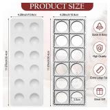 Gerrii 2 Sets Ravioli Mold Extra Large Ravioli Maker Press 12 Holes 1.5 Inch Round Russian Dumplings Making Kit Square Double Dumplings Cutter Pastry Wheel Cutter Pasta Tools for Kitchen