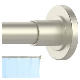 CorkLatta Brushed Nickel Shower Curtain Rod 31 to 68 Inch,1 Inch Diameter Adjustable Spring Tension Stainless Steel Telescoping Rod,Easy Install,No Rust