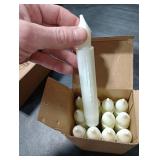 Lezonic Flameless Battery Operated Candlesticks Flickering, 12Pcs White LED Battery Christmas Window Candles, 6 Inch Short Taper Candles Hanging Halloween Floating by Touch, No Remote