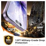 NeverBreak 9H+ Hardness for iPhone 17 Screen Protector 12FT Military Grade Protection (Scratch, Shatter, Drop Resistance) Tempered Glass Full Edge Coverage 6.3 2025, 2 Pack with De-Bubble Card