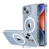 ESR for iPhone 14 Plus Case, Compatible with MagSafe, Built-in Stash Stand Clear Phone Case for iPhone 14 Plus, Military-Grade Protection, Magnetic Phone Case, Classic Series,Clear