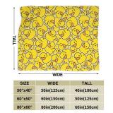 Perinsto Cute Rubber Duck Throw Blanket Ultra Soft Warm All Season Yellow Cartoon Ducks Decorative Fleece Blankets for Bed Chair Car Sofa Couch Bedroom 50X40