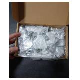 Boao 24 Pieces Christmas Artificial Glitter Poinsettia Flowers Xmas Flowers Wedding Christmas Tree New Year Ornaments(Silver)