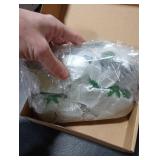 Boao 24 Pieces Christmas Artificial Glitter Poinsettia Flowers Xmas Flowers Wedding Christmas Tree New Year Ornaments(Silver)