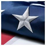 American Flag 8x12 FT Outdoor, Heavy Duty High Wind Extra Large US Flag, Embroidered Stars, 4 Brass Grommets, Giant Indestructible Tough USA Flags Suitable for Outside CORNERS FRAYED