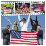 American Flag 8x12 FT Outdoor, Heavy Duty High Wind Extra Large US Flag, Embroidered Stars, 4 Brass Grommets, Giant Indestructible Tough USA Flags Suitable for Outside CORNERS FRAYED