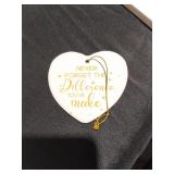 Suzile 24 Pcs Christmas Ceramic Ornament Keepsake Thank You Gifts Teacher Employee Nurse Appreciation Gifts for Coworker Retirement Gifts Shaped Ornament Hanging Souvenir Decoration (Heart Shaped) - R