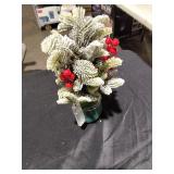 Frosted Pine Decor with Red Berries in Home Sweet Home Pot - Retail: $24
