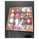 Pink and Silver Christmas Ornament Set