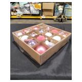 Pink and Silver Christmas Ornament Set