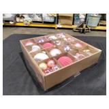 Pink and Silver Christmas Ornament Set