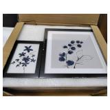 ArtbyHannah Framed Wall Art for Living Room, 6 Pieces Blue Wall Art with Abstract Color Blocks and Flowers for Wall Decor, Multi Sizes - Retail: $50