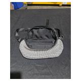 Silver Mesh Rhinestone Fanny Pack with Black Cloth Strap and Black Buckle - Retail: $30